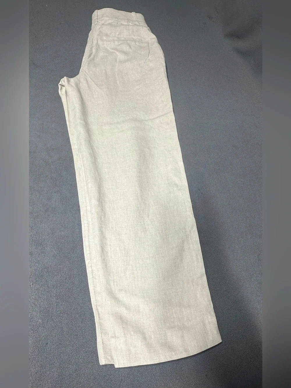 H&M Women's Light Cream Linen-Blend Tapered Pants